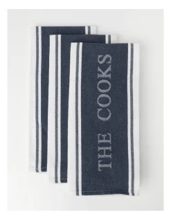 Best deal ???? The Cooks Collective Chefs Logo Tea Towel 3 Pack Blue ????