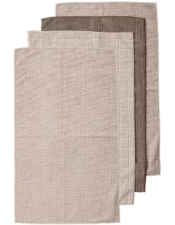 Brand new ???? Ladelle Benson Taupe Microfibre 4pk Kitchen Towel ????