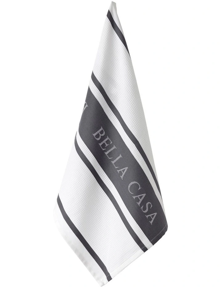 Deals ❤️ Ladelle Bella Casa Kitchen Towel Pack Of 2 In White/Grey ???? 4 Deals ❤️ Ladelle Bella Casa Kitchen Towel Pack Of 2 In White/Grey ???? - Image 2