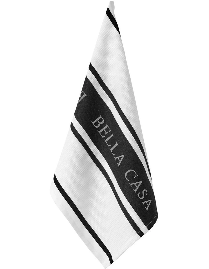 Best Pirce ❤️ Ladelle Bella Casa Kitchen Towel Pack Of 2 In White/Black ???? 4 Best Pirce ❤️ Ladelle Bella Casa Kitchen Towel Pack Of 2 In White/Black ???? - Image 2