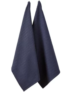 Buy ???? Ladelle Eco Recycled Kitchen Towel Navy 2 Pack ????