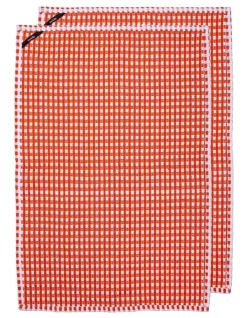 Brand new ???? Ladelle Eco Recycled Cotton Waffle Tea Towels Pack Of 2 Orange ????