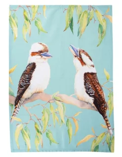Promo ???? Maxwell & Williams Katherine Castle Bird Talk Tea Towel 50x70cm Kookaburras ????