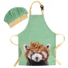 New ???? Maxwell & Williams Marini Ferlazzo Wild Planet Kids Apron & Hat Set Red Panda In Green ????