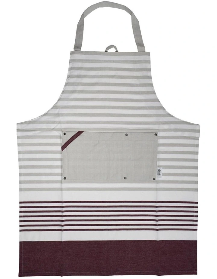 Wholesale ???? Jamie Oliver Grain House Stripe Apron In Burgundy And Warm Grey ???? 3 Wholesale ???? Jamie Oliver Grain House Stripe Apron In Burgundy And Warm Grey ????