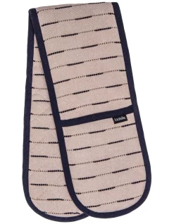 Brand new ???? Ladelle Eco Recycled Cotton Double Oven Mitt In Natural/Indigo ⭐