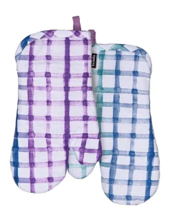 New ❤️ Ladelle Trinny Double Oven Mitt In Lavender Sherbert ????