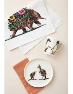 Alternative view of Hot Sale ???? Maxwell & Williams Marini Ferlazzo Australian Families Echidna & Puggles 50x70cm Tea Towel White ????