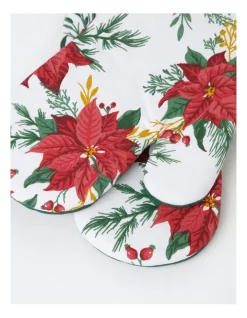 Alternative view of Cheap ???? The Cooks Collective ???? Christmas Novelty Oven Mitt Set Of 2 Poinsettia ????