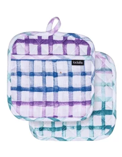 Best deal ❤️ Ladelle Trinny Pack Of Two Pot Holder In Lavender Sherbert ✨
