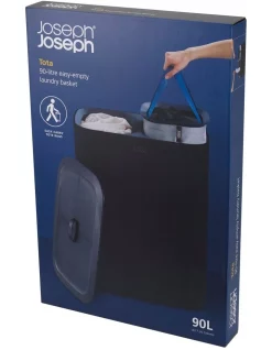 Alternative view of Coupon ???? Joseph Joseph Tota 90-litre Laundry Separation Basket Carbon Black ✔️