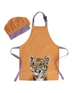 Flash Sale ⭐ Maxwell & Williams Marini Ferlazzo Wild Planet Kids Apron & Hat Set Tiger In Yellow ????