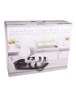 Alternative view of Best deal ⭐ D.line Stainless Steel 2-Tier Dish Rack With Draining Board ????