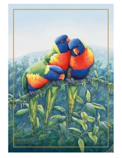 Brand new ???? Maxwell & Williams Birds Of Australia KC 10yr Anniversary 50x70cm Tea Towel Lorikeet Print ????