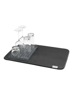 Cheap ???? Polder Microfibre 56 X 38cm Drying Mat With Glass Tray Black ❤️