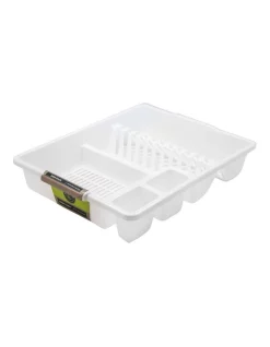 Flash Sale ???? LEMON AND LIME 45cm X 36cm Plates/Bowls/Cutlery Dish Drainer/Rack/Holder White ????