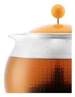 Alternative view of Hot Sale ???? Bodum Assam Tea Press With Glass Handle, Plastic Filter And Coloured Plastic Lid 1 Litre Yolk ✨