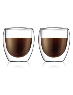 Outlet ✔️ Bodum Pavina Double Wall Latte Glasses, Set Of 2, 250ml ✨