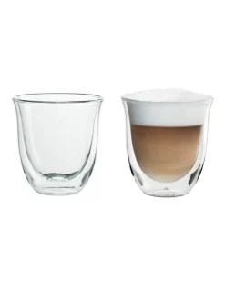 Alternative view of New ???? Delonghi 2 Cappuccino Glasses 190ml Capacity DBWALLCAPP ❤️