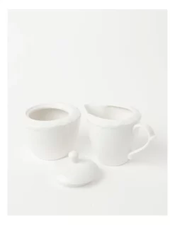 Alternative view of Deals ???? Heritage Scalloped Sugar Bowl & Creamer White ⭐