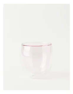Promo ⭐ The Cooks Collective 250ML Set Of 2 Double Wall Glass Pink ✨