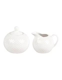 New ???? Shervin Verkil Prominence Creamer & Sugar Bowl Set White ????