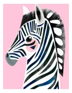 Outlet ???? Maxwell & Williams Pete Cromer Wildlife Zebra 50x70cm Tea Towel Pale Pink ????
