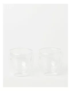 Brand new ???? The Cooks Collective Double Wall Glass Espresso 80ml Set Of 2 ????