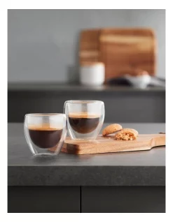 Alternative view of Brand new ???? The Cooks Collective Double Wall Glass Espresso 80ml Set Of 2 ????